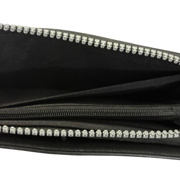 Tous Women's‎ Long Nylon Black Credit Card Cash Bifold Zip Wallet - Picture 10 of 16